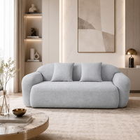 Canapé modulaire 3 places en tissu gris de designer italien moderne, compressé sous vide, gain de place, pour appartement et hôtel