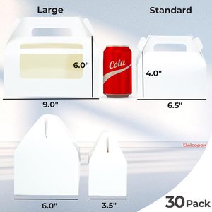 Boîtes de boulangerie blanches avec fenêtre, grandes boîtes à pignon <span class=keywords><strong>pour</strong></span> le <span class=keywords><strong>d</strong></span>éjeuner, les friandises, les biscuits, les pâtisseries, boîtes cadeaux en carton <span class=keywords><strong>pour</strong></span> Noël - Product Image 2