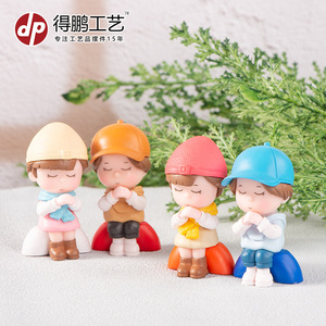 Miniature Cartoon Figurines D1514 Plastic <b>Dolls</b> For Desktop And Car Decor - Product Image 1