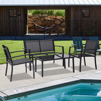 Ensemble de meuble de Patio d'extérieur, livraison gratuite, 4 pièces, design moderne, service de bistrot, avec Table à thé, pour la maison, le balcon