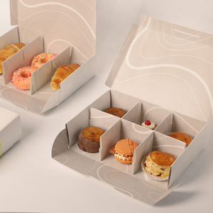 Scatole per Dolci/Pasticceria/Dessert da Asporto in Argento Goffrato con Stampa a Caldo, Eco-Friendly, Set da 4 e 6 Pezzi - Product Image 2
