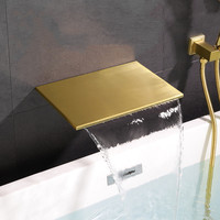 Robinetterie de baignoire murale, ensemble de robinets de douche à cascade en or brossé Design de haute qualité