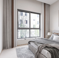Ventanas Corredizas de Aluminio con Rejillas de Seguridad Exteriores, Diseño Moderno, Calificadas por Energy Star, Aleación de Aluminio