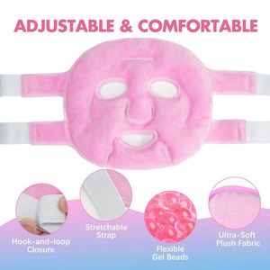 Masque de glace réutilisable, masque froid à billes de gel, compression chaude et froide pour l'œdème, la récupération après chirurgie, les maux de tête, les soins post-laser - Product Image 2