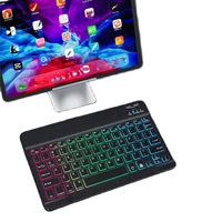 Souris et clavier sans fil rétroéclairés pour tablette PC iOS, Android, Windows, smartphone, mini souris Bluetooth, combinaison clavier