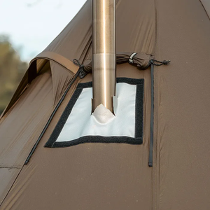 خيمة تخييم شتوية مقاومة للحريق من الشركة المصنعة الأصلية للموسم 4 خيمة ساخنة مع الهرم - Product Image 2