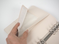 Cossni Classeur à anneaux A5 personnalisable avec logo, en cuir véritable, plusieurs emplacements pour cartes et porte-stylo, carnets et journaux