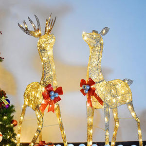 عائلة أيل حديد كبيرة ، Led الغزلان المضيئة للمنزل, ديكور لحفلات الزفاف في الهواء الطلق ، زينة عيد الميلاد الغزلان/ - Product Image 4