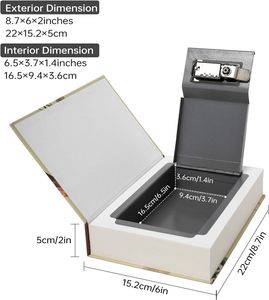 Coffre-fort de livre en papier véritable avec compartiment secret creux et serrure à combinaison, dimensions 8.7"D X 6"W X <span class=keywords><strong>2</strong></span>"H Alice-Combination - Product Image 2
