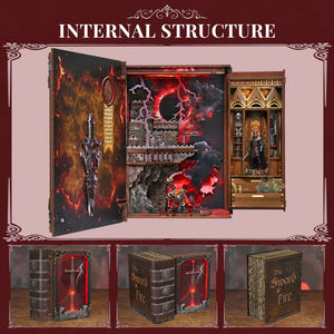 MiniCity Magic Book Nook Building Set avec lumières, kit de construction de modèle de nichoir <span class=keywords><strong>à</strong></span> livres DIY pour la décoration de la bibliothèque <span class=keywords><strong>à</strong></span> domicile (La épée de feu) - Product Image 5