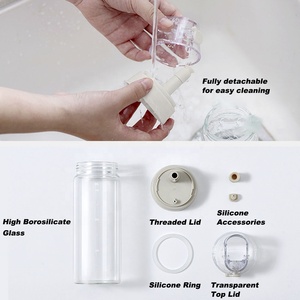 Moderna Bottiglia Sigillata per Olio e Aceto con Coperchio a Gravità, Dispenser in Vetro Antigoccia per Cucina e Condimenti per Insalata - Product Image 4