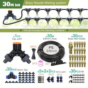 Sistema de Nebulización de 10 Metros con Boquillas de Latón y Manguera de PE para Enfriamiento y Riego en Exteriores - Product Image 5