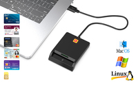 Lecteur de carte à puce USB Rocketek ISO7816 DOD CAC EMV Lecteur-graveur de carte SIM