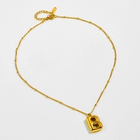 Bijoux à bricoler soi-même Anti-ternissement étanche 14K 18K or plaque en acier inoxydable lettre pendentif bulle grande breloque initiale