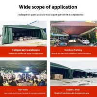 Tente de garage pliable push-pull, imperméable, pour voitures, sports et divertissements, avec structure en acier galvanisé à chaud et bâche en PVC