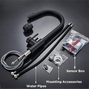 Moderno sensore estraibile nero rubinetto da <span class=keywords><strong>cucina</strong></span> Touch Control in acciaio inossidabile montato a leva singola <span class=keywords><strong>miscelatore</strong></span> senza contatto rubinetto lavello - Product Image 3