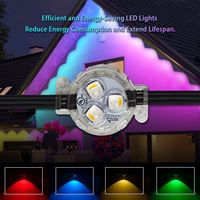 HRSYT DC24V Tira de Luces LED Inteligentes Decorativas para Exteriores de Navidad, RGBW LED RGB, Fuente de Luz Puntual Permanente