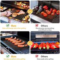 Grilles de barbecue personnalisées Grille de gril antiadhésive d'extérieur en acier inoxydable pour barbecue Plateau de barbecue avec poignées