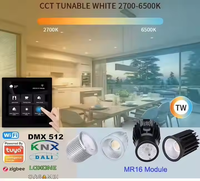 Projecteur LED intelligent RGBW 24V Factory Benory, contrôle PWM Loxone Tuya DMX512 DALI, dimmable, module MR16 GU10 8W CE ROHS, downlight