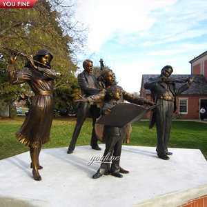 Jardín al aire libre Tamaño real Bronce Familia Banda sinfónica Coro Conciertos Escultura Estatua - Product Image 1