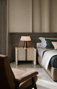 Contemporary Bedroom Suite with Smart Storage System Fabric Upholstery Wholesale for <strong>Hotel</strong> Commercial Residential Use - Product Image 3