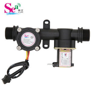 Sensor de Flujo de Agua para Sistema de Riego con Válvula Solenoide, Medidor de Flujo Electrónico Hall G1/2" DN15mm 1-25L/min para Jardín - Product Image 1