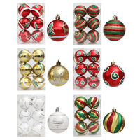 Boules de Noël de luxe transfrontalières en gros, 6 cm, fabriquées à la machine, en plastique électroplaqué, 2 couleurs, décorations suspendues pour sapin de Noël