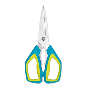 Stainless Steel <b>Kitchen</b> <b>Scissors</b> Multi Functional Straight Head Blue And Yellow For Home Use - Product Image 4
