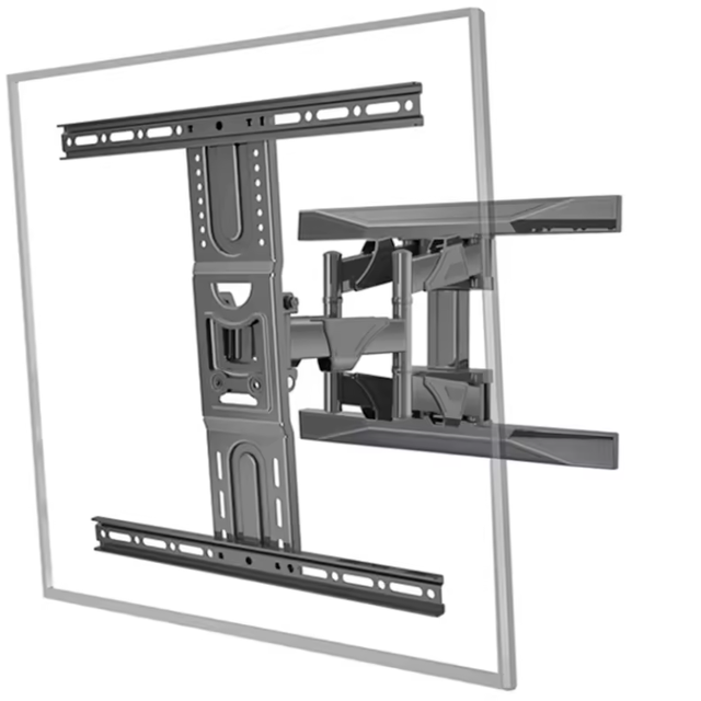 P6 Universal Strong Full Motion 6 Arm 45.5kg 60" 30"- 80" Retractable LCD Tv Wall Mount BRACKET with Cable Cover Retractable