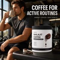 Poudre de café torréfié mélangée au Shilajit purifié sur mesure ODM, 20 cuillères pour une concentration mentale quotidienne et un soutien au bien-être physique