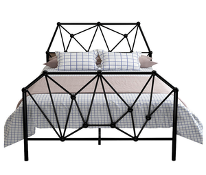 Dormitory Construction Single Tier Coated Pipe Manufacturers Sell Iron Metal <b>Bed</b> King-size <b>Frame</b> Type <b>Platform</b> Bedroom Furniture - Product Image 1