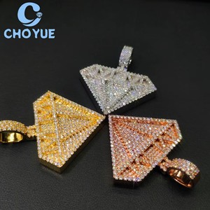 Nuevo Collar con Colgante de Plata 925 con Incrustaciones de Diamantes en Forma de Diamante, Moissanita VVS para Hombre, Estilo Hip Hop, Pasa la Prueba del Diamante con Certificado GRA - Product Image 2
