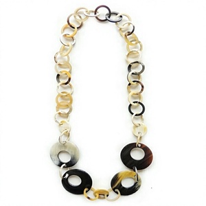 Collar llamativo con diseño geométrico de círculos, cadena de eslabones, joyería unisex moderna, regalos para fiestas para mujer - Product Image 1