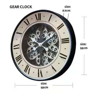 Đồng Hồ Treo Tường Gương Trang Trí Tường Cổ Điển Phòng Khách Thiết Kế Khung Kim Loại Số La Mã Ngoại Cỡ <span class=keywords><strong>80Cm</strong></span> 31.5 Inch - Product Image 3