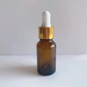 Botella Redonda de Vidrio Cosmético Marrón Esmerilado de 5 ml, 10 ml, 20 ml, 30 ml, 50 ml, 100 ml con Gotero Negro para Aceite - Product Image 1