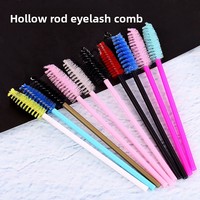 Brosses à mascara jetables en gros, 50 pièces/sac, manche en plastique transparent, brosses à cils pour salon de beauté, recourbe-cils