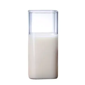 Juice Milk Coffee Cup Hot Selling Square Hand-blown Lead-free Borosilicate Glass Water Mugs Tea Glass Ripple Drink Glass Cup