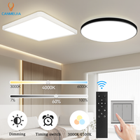 Plafonnier LED Rond Canmeijia d'Intérieur pour Salon, Plafonnier LED Ultra Fin Dimmable avec Télécommande, Lumière de Plafond LED
