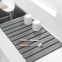 FIGOO - Tapis de bain absorbant moderne carré en boue de diatomée, pliable, antidérapant, séchage rapide, pour salle de bain