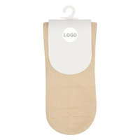 Chaussettes de yoga antidérapantes personnalisées avec logo brodé, semelle à pois, en coton, pour le Pilates, l'entraînement en studio de fitness et les séances de sport