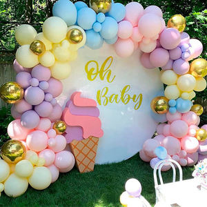 طقم قوس بالونات زرقاء مع بالونات كونفيتي معدنية زرقاء لتزيين حفلات أعياد الميلاد وحفلات استقبال المولود والتعميد وحفلات الزفاف - Product Image 6