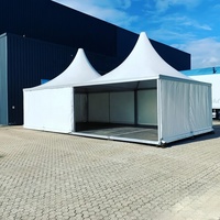 Tente Pagode Modulaire Kaki de Luxe en Aluminium avec Vue Panoramique pour Réceptions VIP et Événements Spéciaux