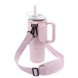 Water Bottle Carrier Bag Compatible With 40oz Tumbler With Handle Water Bottle Holder With Adjustable Shoulder Strap