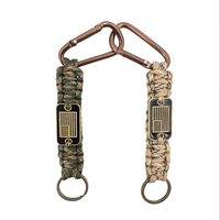 Accessoire de sport de plein air, porte-clés en paracorde avec drapeau de couleur personnalisée, porte-clés en paracorde fait main pour la randonnée