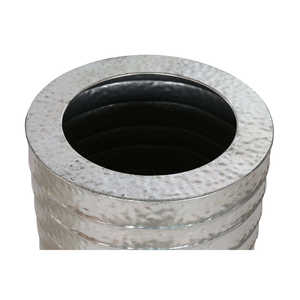 LOT de 2 POTS DE FLEURS EN MÉTAL 51X51X122 ARGENT - Product Image 3