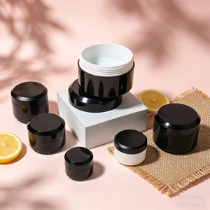 Tarro de Plástico PP Negro a Precio de Fábrica, 5g 10g 30g 50g 100g, Envase para Crema Corporal y Facial, Etiqueta OEM - Product Image 5