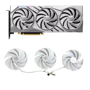 Ventilador de GPU de 95MM y 4 pines PLD10010B12HH para <span class=keywords><strong>MSI</strong></span> GeForce RTX <span class=keywords><strong>4080</strong></span> 4070TI <span class=keywords><strong>Gaming</strong></span> <span class=keywords><strong>Trio</strong></span>, ventilador de refrigeración para tarjeta de video blanca - Product Image 1