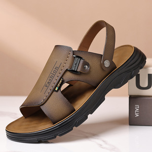Sandalias casuales de verano para hombre, con punta abierta, suela de goma, entresuela de EVA, fáciles de poner, para conducir al aire libre. - Product Image 1