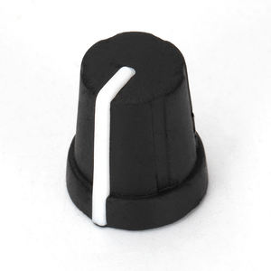 Kenop karet potensiometer kepala plastik warna kustom dengan Diameter lubang poros Knurl 18 gigi, garis putih badan hitam - Product Image 4