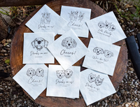 Serviettes en papier jetables personnalisées avec nom de couple imprimé, écologiques, pour mariage, Thanksgiving, Ramadan, vente en gros